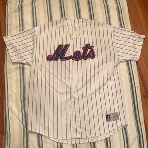 Russell Athletic Mets pinned striped button up Men’s XL JERSEY
